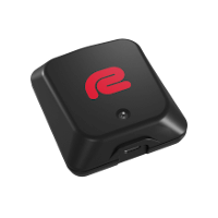 The RaceBox Mini S: a small matte-black GPS puck with the red RaceBox logo on its face.